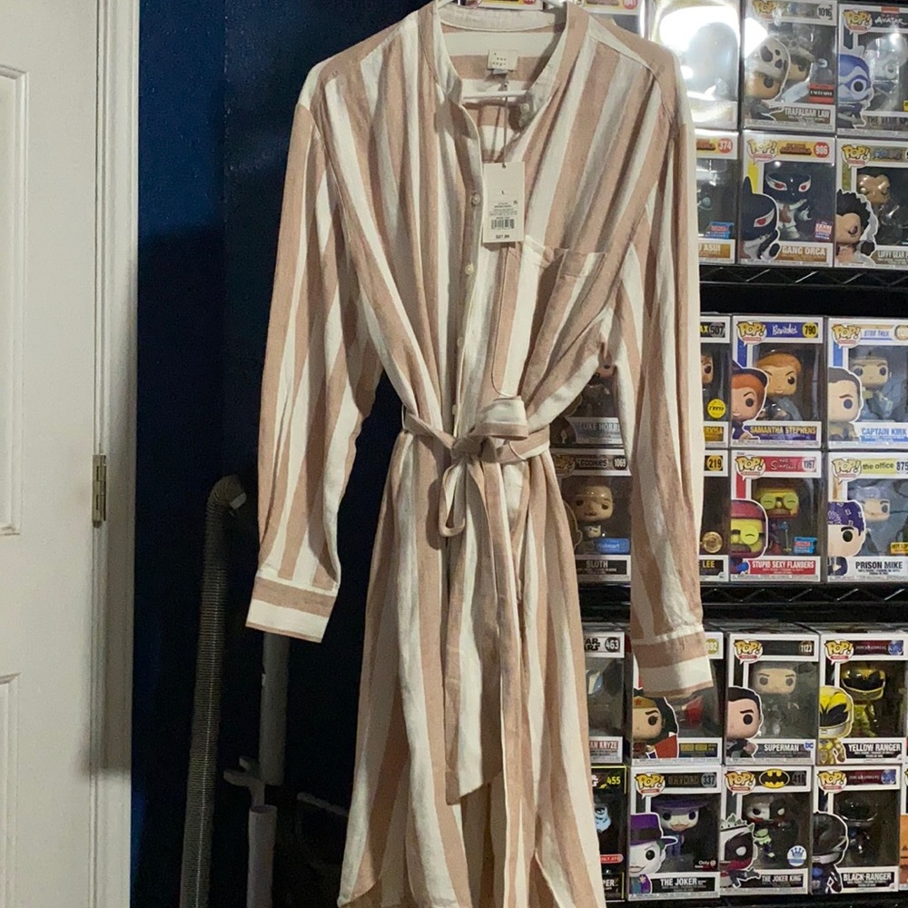 Linen striped dress